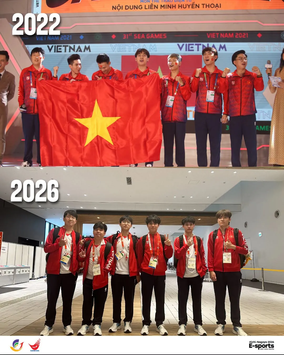 Team Vietnam's League of Legends squads at SEA Games 31 in 2022 and the Asian Games in 2026