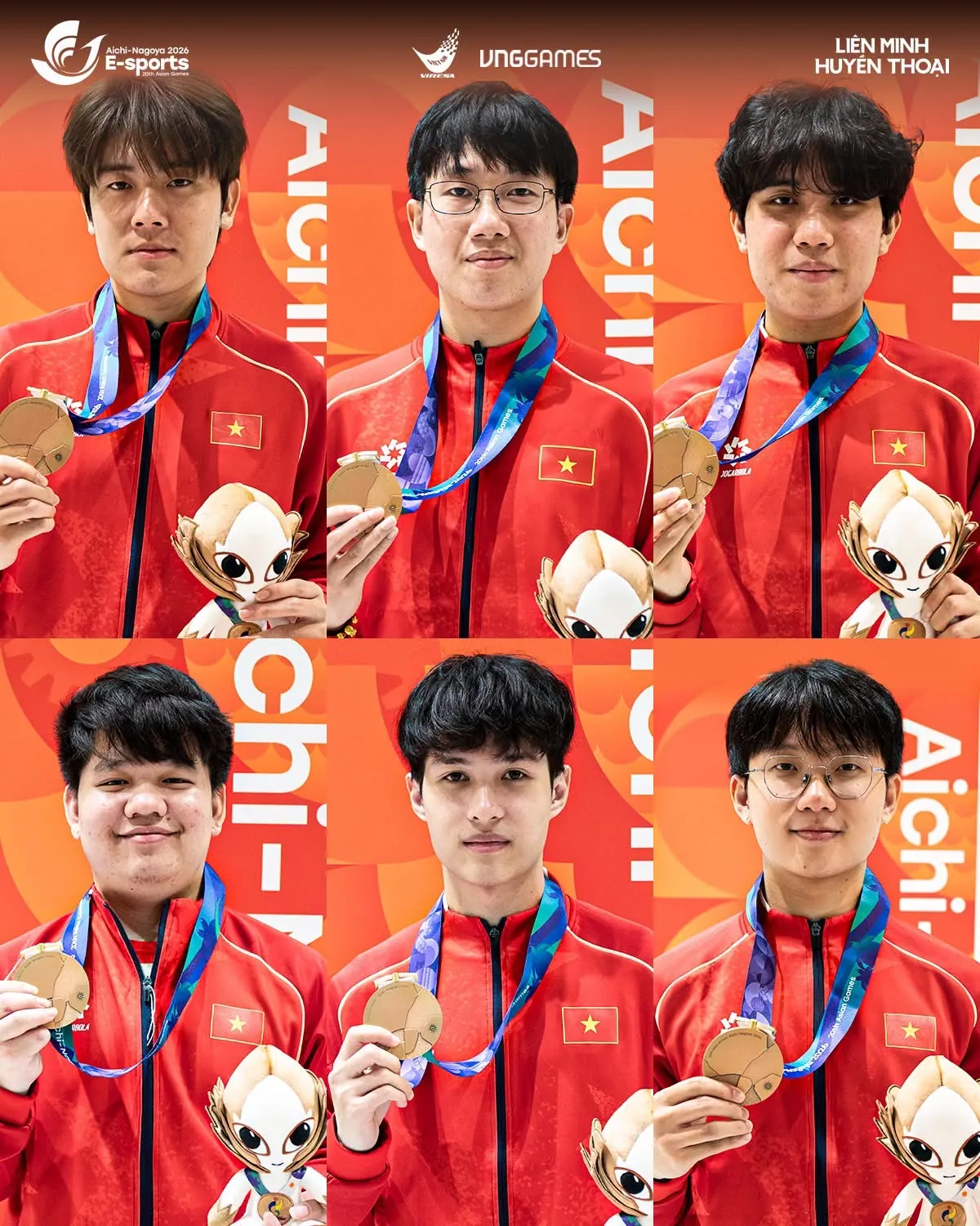 Team Vietnam's League of Legends medallists with their bronze medals at the 2026 Asian Games in Aichi-Nagoya