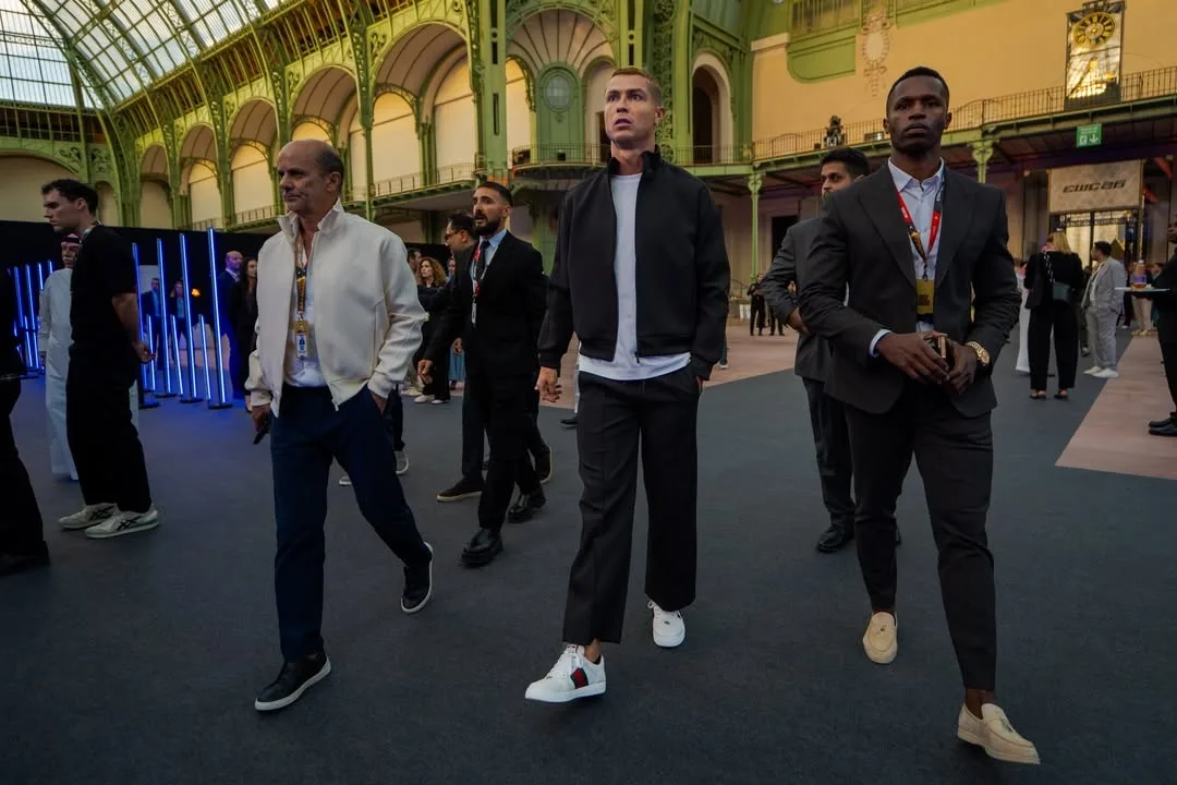 Cristiano Ronaldo arrives at the Grand Palais for the Esports World Cup closing ceremony