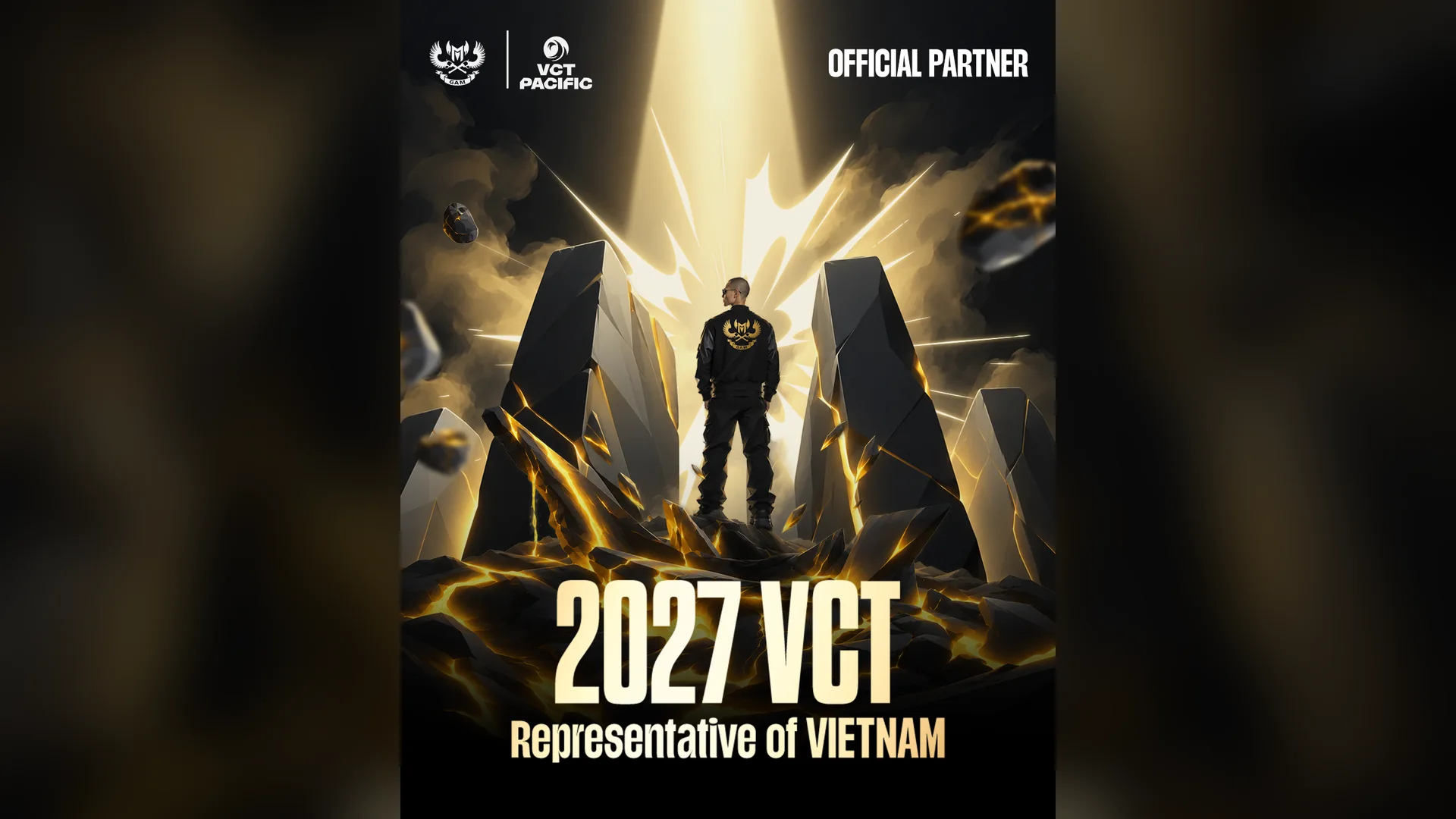 Key visual GAM Esports x VCT Pacific, đội tuyển đối tác VCT 2027, đại diện cho Việt Nam